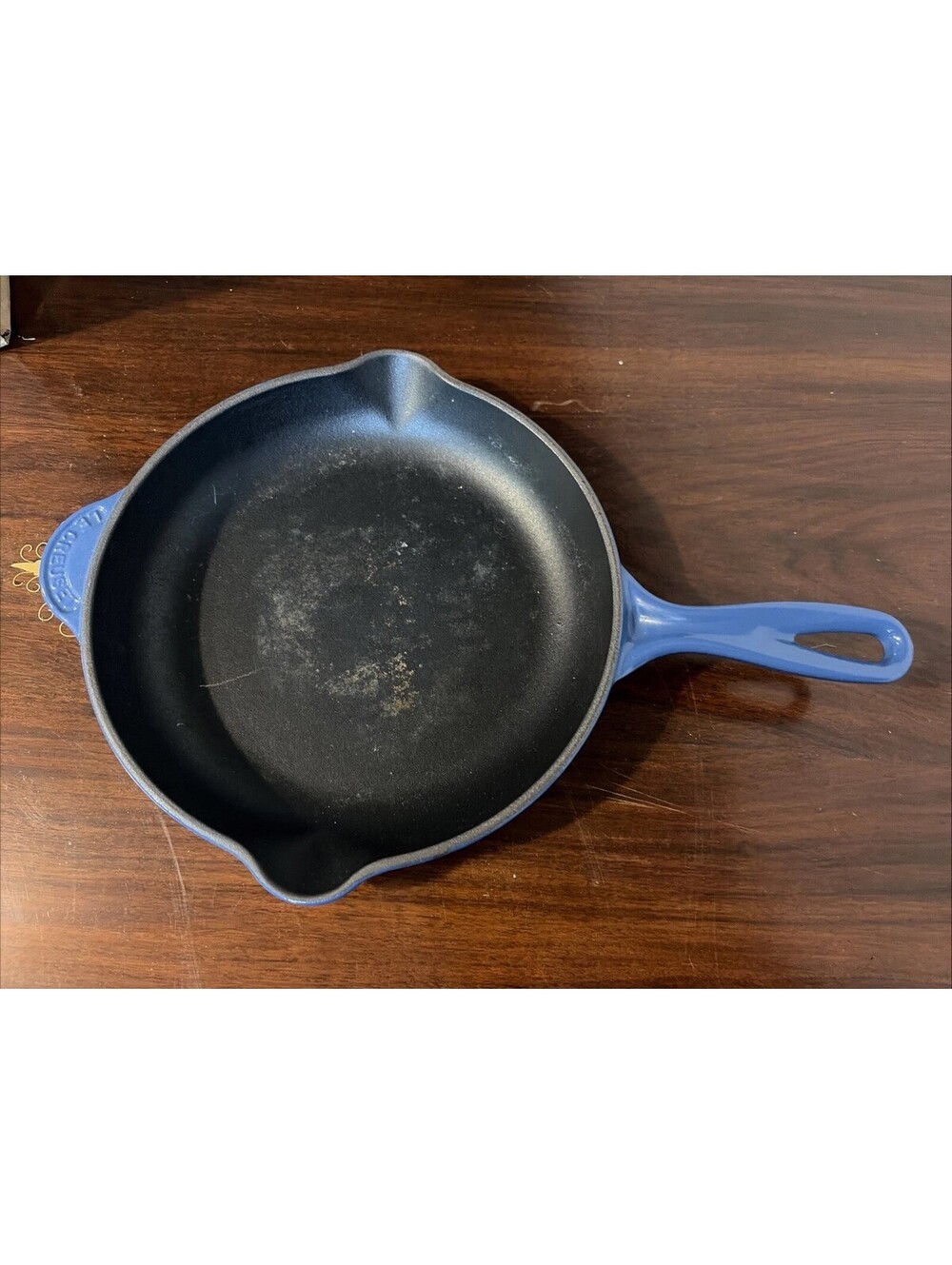 Le Creuset 23 Blue Enameled Cast Iron Skillet